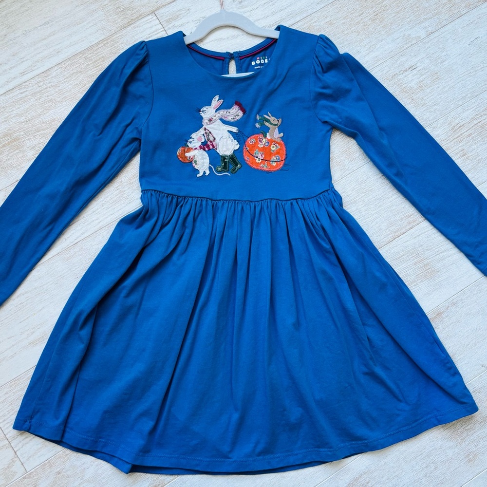 Mini Boden Appliqué Jersey Dress 7/8 NWOT
